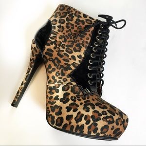 Leopard Print Ankle Boots